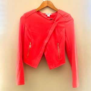 Bar III Orange Asymetrical Crop Top / Jacket, Size XS, EUC